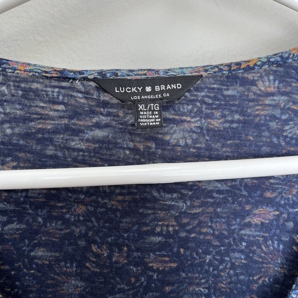 Lucky Brand Floral Button Peplum Top - Picture 3 of 6